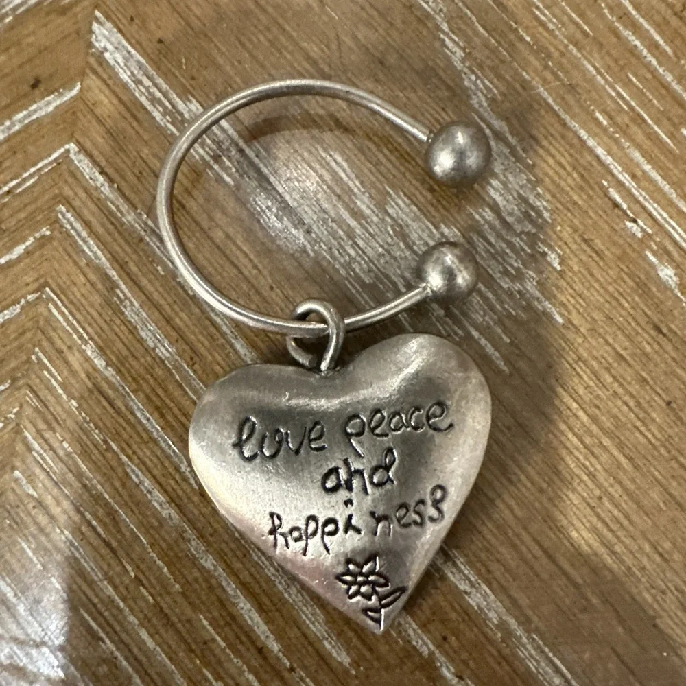 aero love peace and happiness keychain charm